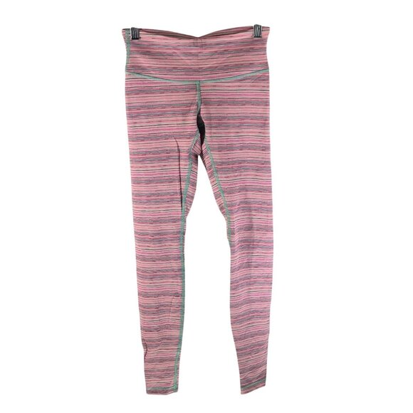 Lululemon Wunder Under Pant III Luxtreme Cyber Stripe Flash Light Menthol Pink 4 - Picture 1 of 4